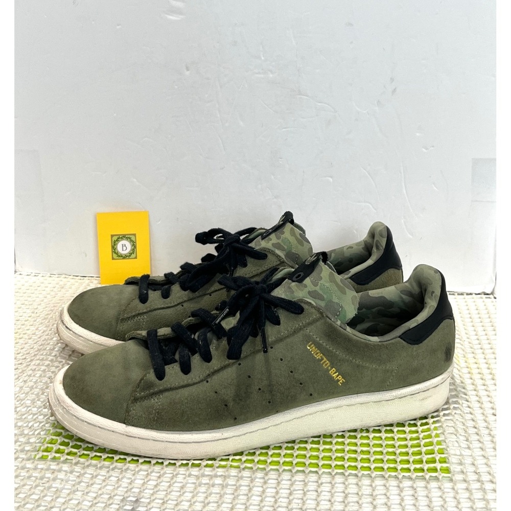 Adidas Stan Smith Undefeated BAPE Men's 10 Olive Green Camo Suede G95033 GOOD